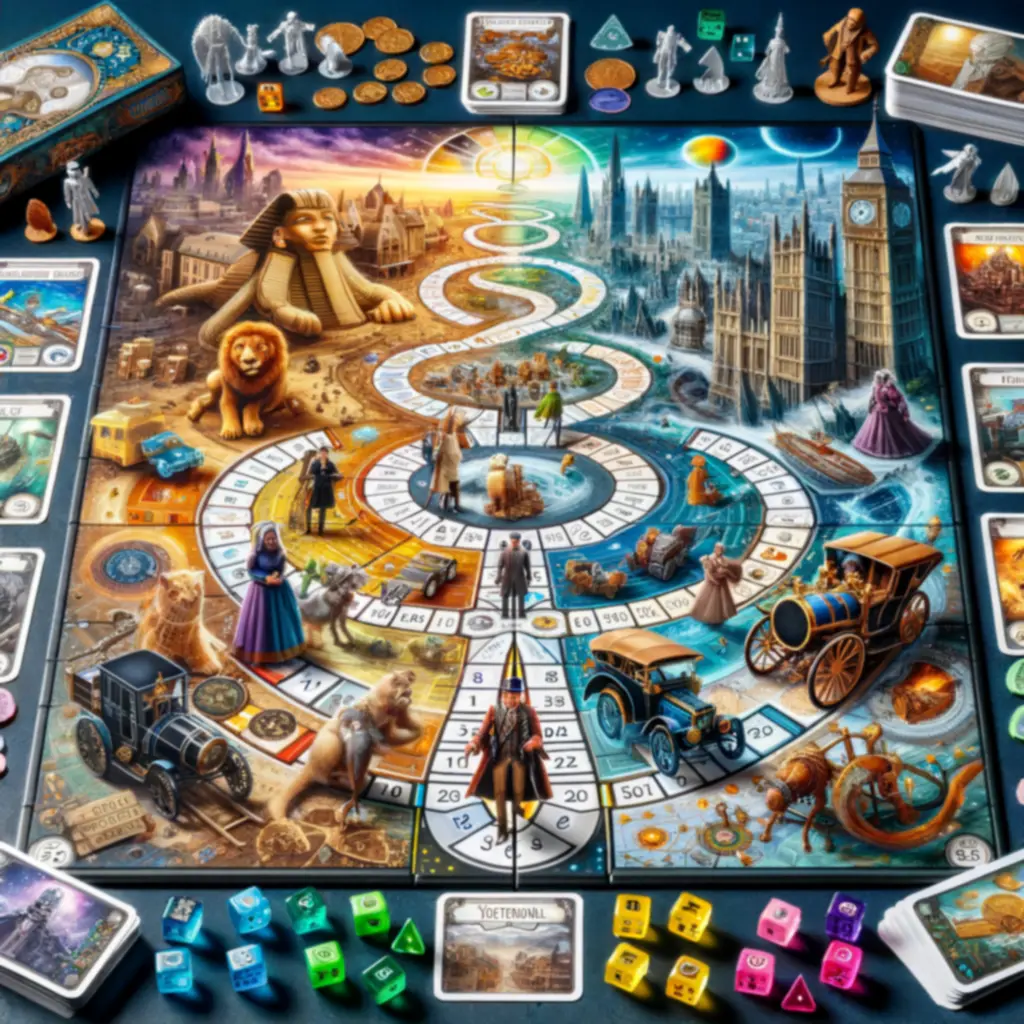 Fantasy themed board game design with intricate artwork and immersive gameplay elements