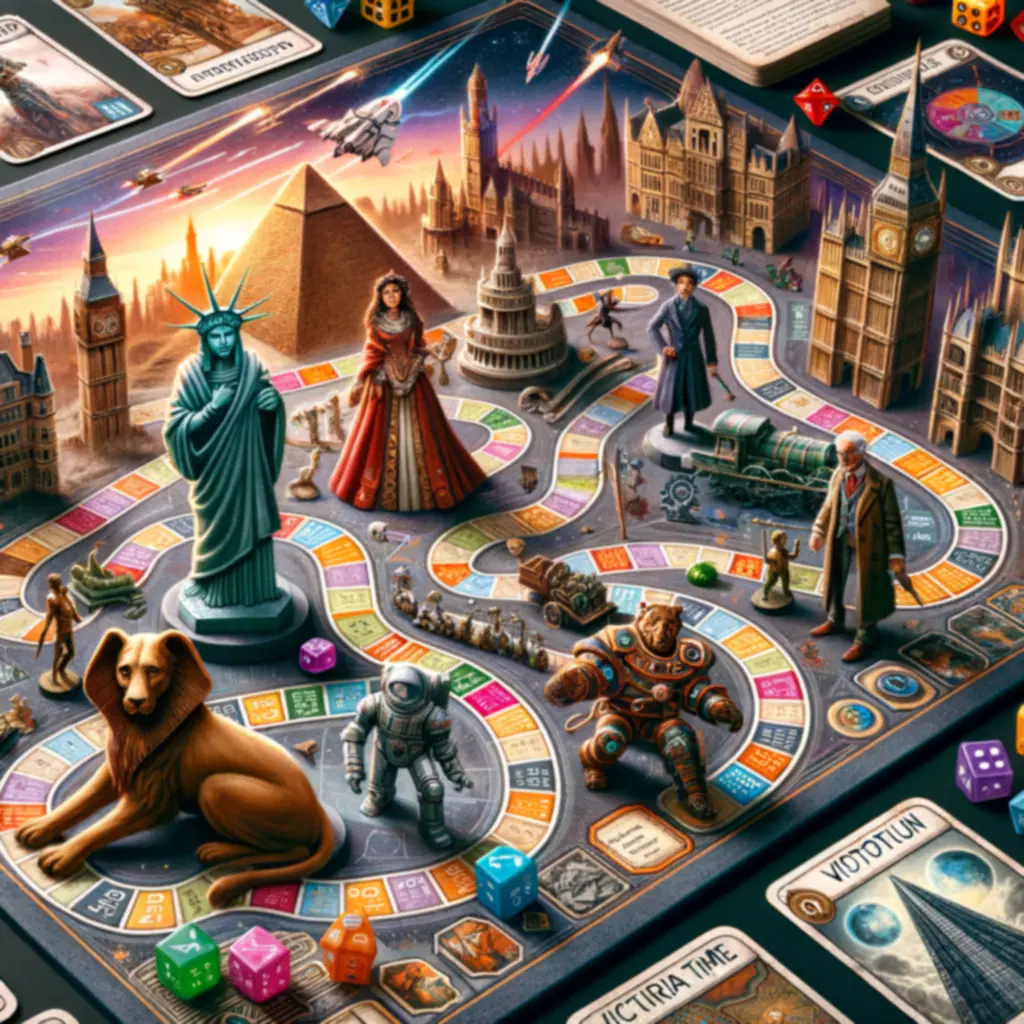 Victorian themed board game featuring iconic monuments and intricate historical details